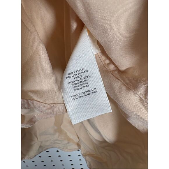 Babton Top Babaton UTILITY SHIRT Peach Button Front Long Sleeve size S - Picture 6 of 7
